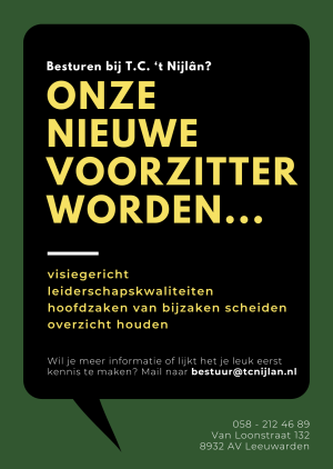 Vacature: voorzitter T.C. 't Nijlân