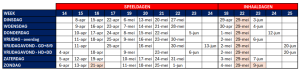 Speeldata VJC 2025 - Tennis